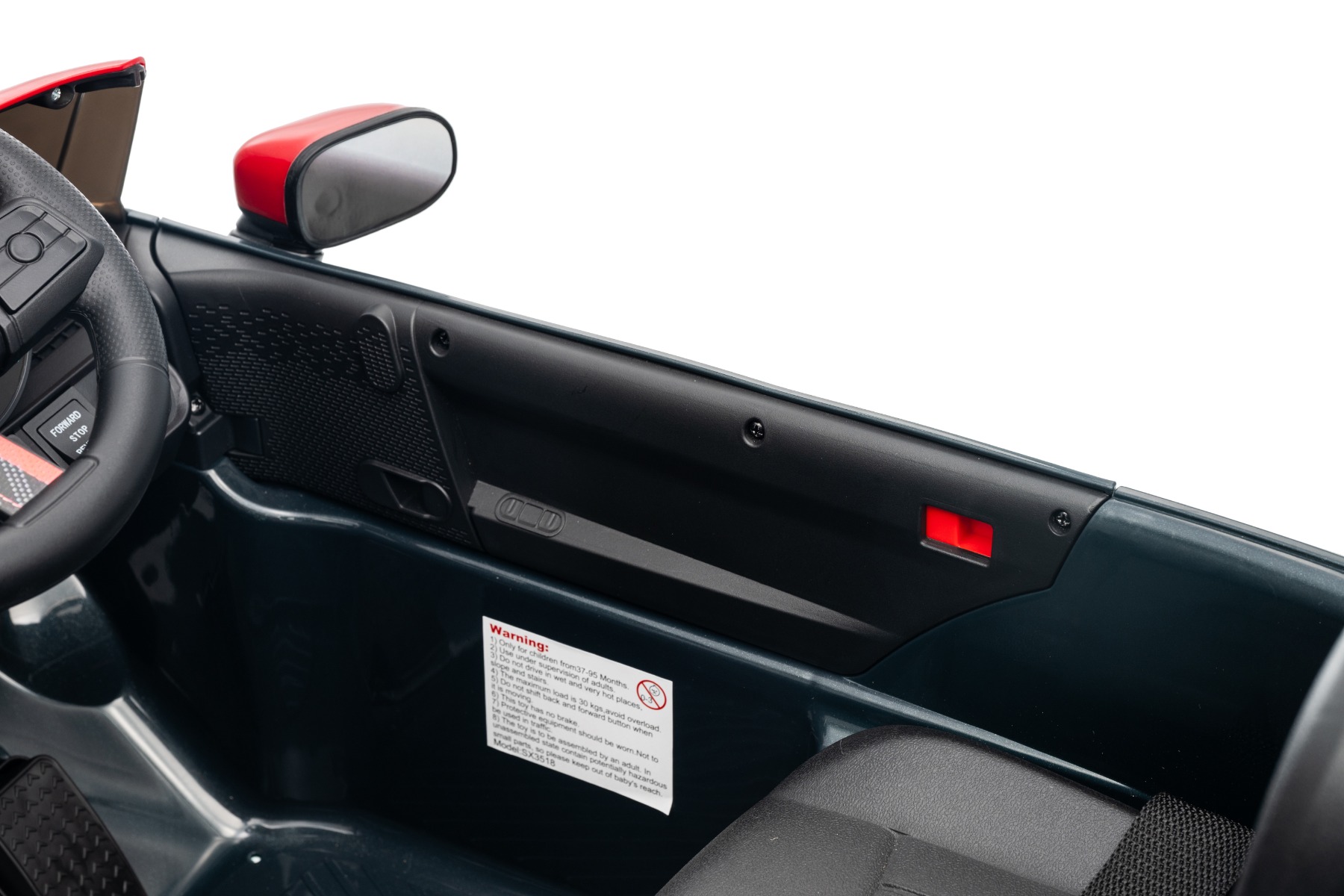 Openende deur met veiligheidsvergrendeling