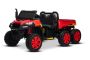 Boerderij elektrische kinderauto RIDER 6X6 24V met vierwielaandrijving 4x 200W, tweezitter, rood, lithiumbatterij, EVA-wielen, kunstleren dubbele stoel, geveerde assen, 2.4 GHz afstandsbediening, MP3-speler met USB/AUX-ingang, Bluetooth.