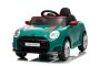 Elektrische BMW Mini Cooper 12V kinderauto, groente, MP3-speler met USB- en Bluetooth-verbinding, 2,4 GHz afstandsbediening, 2 x 25W motor, lithiumbatterij, LED-verlichting, ORIGINELE licentie.