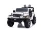 Elektrische auto voor kinderen JEEP Wrangler kinderen elektrische jeep, Wit, Dubbele kunstleren zitting, radio met Bluetooth en USB-ingang, 4x4-aandrijving, Lithiumbatterij, EVA-wielen, verende assen, 2,4 GHz afstandsbediening, licentie