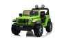 Elektrische auto voor kinderen JEEP Wrangler kinderen elektrische jeep, Groen, Dubbele kunstleren zitting, radio met Bluetooth en USB-ingang, 4x4-aandrijving, Lithiumbatterij, EVA-wielen, verende assen, 2,4 GHz afstandsbediening, licentie