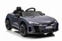 Elektrische speelgoedauto Audi RS E-tron GT 12V, grijs, brede enkele stoel, 2,4 GHz afstandsbediening, USB / AUX-ingang, Bluetooth, vering, lithiumbatterij, LED-verlichting, 2 x 25W motor, ORIGINELE licentie