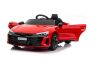 Elektrische speelgoedauto Audi RS E-tron GT 12V, rood, brede enkele stoel, 2,4 GHz afstandsbediening, USB / AUX-ingang, Bluetooth, vering, lithiumbatterij, LED-verlichting, 2 x 25W motor, ORIGINELE licentie