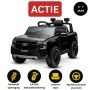 Elektrische kinderauto FORD Ranger 12V, zwart, Leren stoel, 2,4 GHz afstandsbediening, Bluetooth/USB-ingang, Vering, 12V accu, Kunststof wielen, 2 X 30W motoren, ORIGINELE licentie