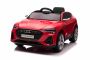 Elektrische kinderauto Audi E-tron Sportback 12V, rood, brede eenpersoonsstoel met 3-punts veiligheidsgordel, 2,4 GHz afstandsbediening, USB/AUX-aansluiting, vering, lithiumbatterij, LED-verlichting, 2 x 25W motor, ORIGINELE licentie