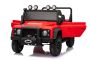 Elektrische speelauto Land Rover Defender 110 SVX 12V, rood, 4X4-aandrijving, LED-verlichting, voor- en achterwielophanging, 2,4 GHz afstandsbediening, USB/AUX-aansluiting, Bluetooth, lithiumbatterij, 4 x 25W motor, ORIGINELE licentie