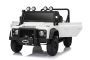 Elektrische speelauto Land Rover Defender 110 SVX 12V, wit, 4X4-aandrijving, LED-verlichting, voor- en achterwielophanging, 2,4 GHz afstandsbediening, USB/AUX-aansluiting, Bluetooth, lithiumbatterij, 4 x 25W motor, ORIGINELE licentie