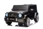 Elektrische kinderauto Mercedes-Benz G63 AMG 4x4, tweezits, 24V, zwart, MP3-speler met USB/AUX- en Bluetooth-verbinding, 4x4-aandrijving, lithiumbatterij, EVA-wielen met vering, stoelen van kunstleer, afstandsbediening, officieel gelicentieerd