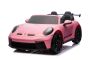 Elektrische kinderauto Porsche 911 GT3  24V met 4x4-aandrijving, roze, tweezits, 2,4 GHz afstandsbediening, USB/AUX-ingang, 200W motoren, vering, lithiumbatterij, LED-verlichting voor en achter, ORIGINELE licentie