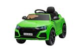 Elektrische auto rijdende Audi RSQ8, groen, USB/SD ingang, Kunstleer stoel, 2x 35W motor, 12V/7Ah accu, 2.4 GHz afstandsbediening, zachte EVA wielen, LED lampje, softstart, ORIGINEEL kenteken