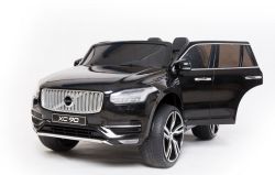 Elektrische kinderauto Volvo XC90, zwart, dubbele kunstleren  stoel, mp3-speler met USB-ingang, deuren en motorkap openen, accu 12V10Ah, EVA-wielen, geveerde assen, 2,4 GHz afstandsbediening, licentie