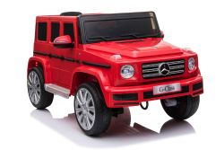 Elektrische Kinderauto Mercedes G500 12V, rood, 2.4 GHz afstandsbediening, USB / SD-ingang, achtervering, lithiumbatterij, LED-verlichting, ORIGINELE licentie.