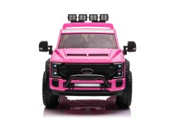 Electric Ride-On Toy Car Duty 24V roze, tweezitter, 4X4-aandrijving met krachtige 24V-motoren en vering, dubbele EVA-wielen achter,Kunstleer zitting, 2,4 GHz afstandsbediening, led-lichthelling, mp3-speler met USB-ingang, ORIGINELE licentie