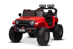 Elektrische Rijdende Auto Beneo Motors OFFRIDE 4x4² Tweezitter 12V, rood, MP3-speler met USB/AUX-ingang, 4x4-aandrijving, Lithiumbatterij, grote EVA-wielen met achterwielophanging, Afstandsbediening, LED-verlichting