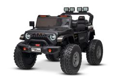 Elektrische Rijdende Auto Beneo Motors OFFRIDE 4x4² Tweezitter 12V, schwarz, MP3-speler met USB/AUX-ingang, 4x4-aandrijving, Lithiumbatterij, grote EVA-wielen met achterwielophanging, Afstandsbediening, LED-verlichting