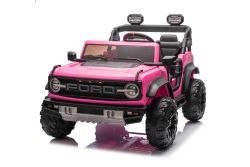 Ford Bronco XL Elektrische Ritwagen met Achterwielaandrijving, Gecertificeerd (Twee-Zitter),Roze, Lithium Batterij, Hoge Ophangings, Twee Zitplaatsen, Opgehangen Achteras, 2.4 GHz Afstandsbediening, MP3 Speler met USB Ingang, LED Verlichting