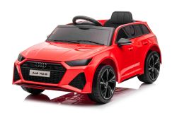 Elektrische loopauto Audi RS6, Rood, Lederen zitting, Openslaande deuren, 2x 25W Motor, 12 V Accu, 2.4 Ghz afstandsbediening, Zachte EVA wielen, LED verlichting, Soft start, Schokbrekers, ORIGINEEL Licentie