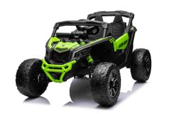 Elektrische kinderauto Can-am Maverick Eenzitter met 4X4 aandrijving, Groente, Onafhankelijke vering, 2,4 Ghz afstandsbediening, 4 x 35W motoren, EVA wielen, Lederen stoel, MP3 speler met USB/AUX ingang, Gelicenseerd