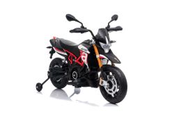 Kindermotors APRILIA DORSODURO 900, Licensed, 12V batterij, EVA zachte wielen, 2 x 18W motoren, Ophanging, Metalen frame, Metalen vork, Hulpwielen, Rood