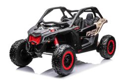 Elektrische kinderauto Can-am Maverick, zwart, tweezitter,achtervering, 2,4 Ghz afstandsbediening, draagbare batterij, 4 x 35W motoren, EVA-wielen, verstelbare bestuurdersstoel, MP3-speler met USB/SD-ingang, Licentie