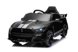 Ford Shelby Mustang GT 500 Cobra elektrische loopauto, zwart, 2,4 GHz afstandsbediening, USB-ingang, LED-verlichting, 2 x 30W motor, ORIGINELE licentie