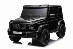 Elektrische kinderauto Mercedes-Benz G63 AMG 4x4² Tweezits 24V, Zwart gelakt, MP4-speler met USB/AUX-ingang, 4x4 aandrijving, 24V/7Ah Accu, 4 x 200W Motoren, EVA wielen met vering, Kunstleren stoelen, Afstandsbediening , Gelicentieerd