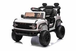 Elektrische Ride-On Auto Ford Bronco met Achterwielaandrijving, Gelicentieerd (Eén-zitter), Wit, Lithiumbatterij, Hoge Bodemvrijheid, Brede Zitting, Achterasophangingsysteem, 2.4 GHz Afstandsbediening, MP3 Speler met USB Invoer, LED Verlichting
