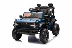 Elektrische Ride-On Auto Ford Bronco met Achterwielaandrijving, Gelicentieerd (Eén-zitter), blauw, Lithiumbatterij, Hoge Bodemvrijheid, Brede Zitting, Achterasophangingsysteem, 2.4 GHz Afstandsbediening, MP3 Speler met USB Invoer, LED Verlichting