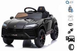 Elektrische kinderauto Lamborghini URUS kinderen elektrische auto, Zwart, Originele licentie, Batterij aangedreven, Verticaal openende deuren, 2x motor, 12 V batterij, 2,4 Ghz afstandsbediening, Zachte EVA wielen, Vering, soft start