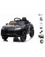 Elektrische kinderauto Lamborghini URUS kinderen elektrische auto, Zwart, Originele licentie, Batterij aangedreven, Verticaal openende deuren, 2x motor, 12 V batterij, 2,4 Ghz afstandsbediening, Zachte EVA wielen, Vering, soft start