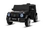 Elektrische Mercedes G-speelauto, nieuw, zwart, originele licentie, batterij-aangedreven, openslaande deuren, enkele stoel, 2 motoren, lithiumbatterij, 2,4 GHz afstandsbediening, achtervering, zachte start