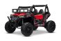 Elektrische Speelgoedauto UTV 24V, Rood , twee kunstlederen stoelen, 2.4Ghz afstandsbediening, 2 x 200 W motoren, lithiumbatterij, elektrische rem, LED-verlichting, zachte EVA-wielen met vering, MP3-speler met USB/SD
