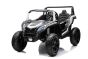 Elektrische auto voor kinderen UTV XXL 24V, wit, tweezits in leer, remschijven, krachtige motor met differentieel, led-verlichting, opblaasbare rubberen wielen met achtervering, mp3-speler met USB en bluetooth, verstelbaar stuur