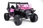 Elektrische auto voor kinderen UTV 24V, Roze, twee stoelen in kunstleer, 2,4 GHz afstandsbediening, 2 x 200 W-motoren, elektrische rem, led-verlichting, zachte EVA-wielen met vering, mp3-speler met USB / AUX