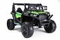 Elektrische auto voor kinderen UTV 24V, groen, twee stoelen in kunstleer, 2,4 GHz afstandsbediening, 2 x 200 W-motoren, elektrische rem, led-verlichting, zachte EVA-wielen met vering, mp3-speler met USB / AUX