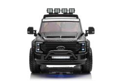 Electric Ride-On Toy Car Ford Duty 24V zwart, tweezitter, 4X4-aandrijving met krachtige 24V-motoren en vering, dubbele EVA-wielen achter, Kunstleer zitting, 2,4 GHz afstandsbediening, led-lichthelling, mp3-speler met USB-ingang, ORIGINELE licentie