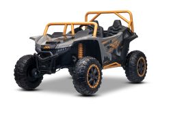 Elektrische buggy Artic CAT XXL 4x4 24V, grijze , tweezitter, zachte EVA-wielen, krachtige motoren, lithiumbatterij, MP3-speler met Bluetooth, achterwielophanging, leren stoelen, met licentie