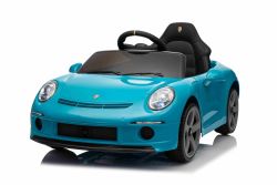 Elektrische kinderauto RUF GT 12V, bleuw, met openende deuren, 2,4 GHz afstandsbediening, LED-verlichting voor en achter, USB/Aux-ingang, lithiumbatterij, 2 x 35W motor, ORIGINELE licentie
