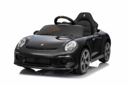 Elektrische kinderauto RUF GT 12V, zwart, met openende deuren, 2,4 GHz afstandsbediening, LED-verlichting voor en achter, USB/Aux-ingang, lithiumbatterij, 2 x 35W motor, ORIGINELE licentie