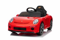 Elektrische kinderauto RUF GT 12V, rood, met openende deuren, 2,4 GHz afstandsbediening, LED-verlichting voor en achter, USB/Aux-ingang, lithiumbatterij, 2 x 35W motor, ORIGINELE licentie