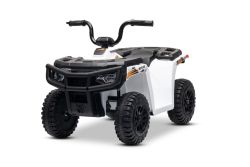 Gelicentieerde elektrische Arctic Cat 12V quad, achterwielaandrijving, wit, LED-verlichting, lithiumbatterij, 2 x 25W motoren