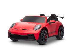 Elektrische kinderauto Porsche 911 GT3  24V met 4x4-aandrijving, rood, tweezits, 2,4 GHz afstandsbediening, USB/AUX-ingang, 200W motoren, vering, lithiumbatterij, LED-verlichting voor en achter, ORIGINELE licentie