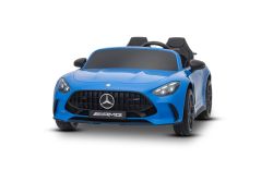 Elektrische kinderauto Mercedes GT63 AMG 24V met 4x4-aandrijving, blauw, tweezitter, verstelbare bestuurdersstoel, zachte EVA-wielen, 2,4 GHz afstandsbediening, USB/Bluetooth, 200W-motoren, vering, lithiumbatterij, LED-verlichting, ORIGINELE licentie