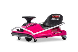 Beneo Motors Drift Elektrische Go-Kart 24V, roza, 300W borstelloze motor, lithiumbatterij, driftmodus met een snelheid tot 14 km/u, stevig stalen frame, veiligheidsgordel, sportstoel, multifunctioneel stuur