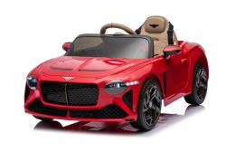 Elektrische kinderauto Bentley Bacalar 12V, rood, deuren die omhoog openen, 2,4 GHz afstandsbediening, LED-verlichting, USB/Aux-aansluiting, vering, lithiumbatterij, 2 x 25W motor, ORIGINELE licentie