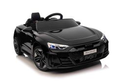 Elektrische speelgoedauto Audi RS E-tron GT 12V, zwart, brede enkele stoel, 2,4 GHz afstandsbediening, USB / AUX-ingang, Bluetooth, vering, lithiumbatterij, LED-verlichting, 2 x 25W motor, ORIGINELE licentie
