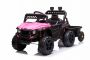 RSX SMALL met aanhanger, Roze, Achterwielaandrijving, 12V accu, Lederen stoel, 2.4 GHz Afstandsbediening, MP3-speler met USB/Aux ingang, LED Verlichting