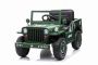 Elektrische ride-on USA ARMY-auto KLEIN, Groen, Achteraandrijving, Eenzits, MP3-speler met USB / AUX-ingang, Opbergruimte achter en voor, LED-verlichting, 12V7AH Accu, Kunststof wielen, Kunststof stoelen, 2,4 GHz Afstandsbediening