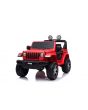 Elektrische kinderauto JEEP Wrangler kinderen elektrische jeep, rood, Dubbele kunstleren zitting, radio met Bluetooth en USB-ingang, 4x4-aandrijving, 12V10Ah-batterij, EVA-wielen, verende assen, 2,4 GHz afstandsbediening, licentie