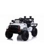 OFFROAD elektrische kinderauto met achterwielaandrijving, wit, 12V accu, hoog chassis, brede zitting, geveerde assen, 2,4 GHz afstandsbediening, mp3-speler met USB, led-verlichting